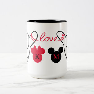 Mickey and Minnie   Hands Love Two-Tone Coffee Mug