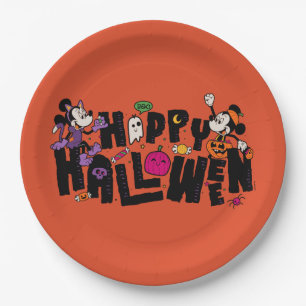 Mickey and Minnie - Happy Halloween Paper Plate