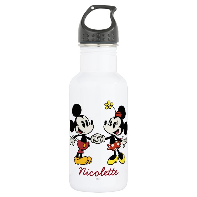 Mickey and Minnie Holding Hands 532 Ml Water Bottle (Front)