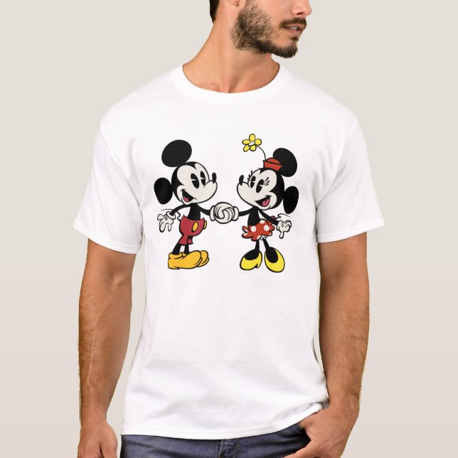 Mickey and Minnie Holding Hands T-Shirt (Front)