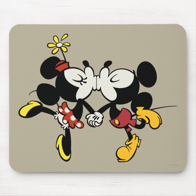 Mickey and Minnie Kissing Mouse Pad (Front)