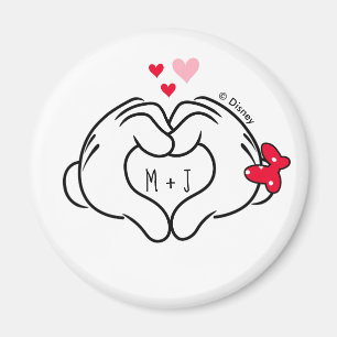 Mickey and Minnie Making Heart Sign with Hands Magnet