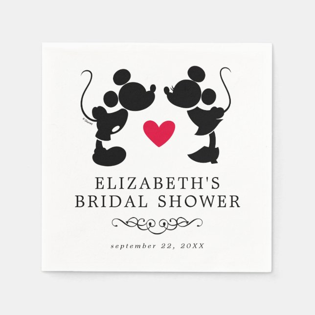 Mickey and Minnie Silhouette | Bridal Shower Napkin (Front)