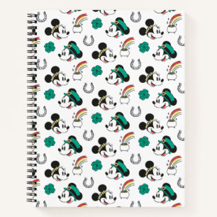 Mickey and Minnie   St. Patrick's Day Pattern Notebook