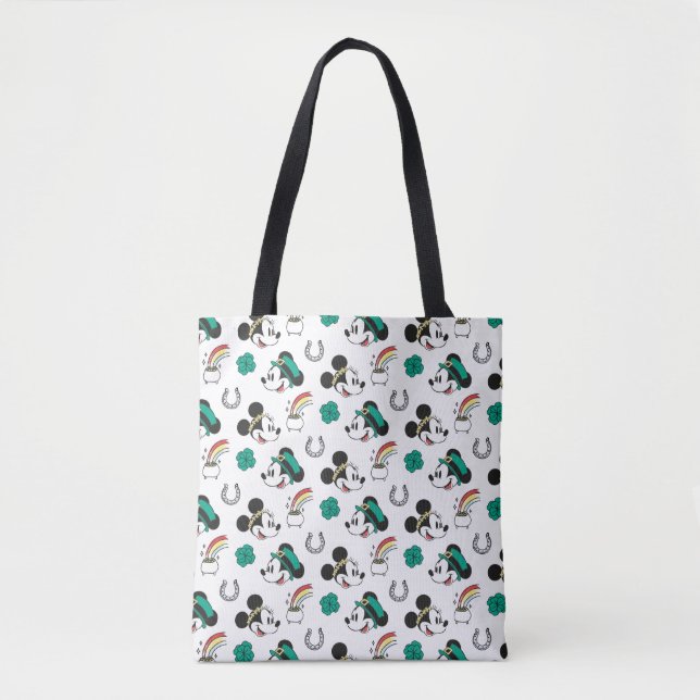 Mickey and Minnie | St. Patrick's Day Pattern Tote Bag (Front)
