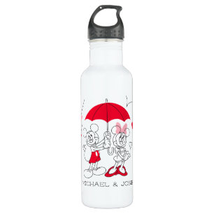 Mickey and Minnie   Valentine's Day Falling Hearts 710 Ml Water Bottle