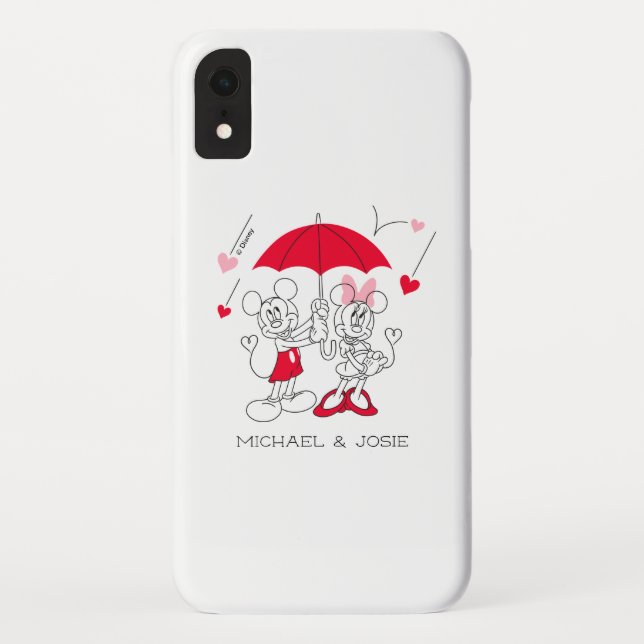 Mickey and Minnie | Valentine's Day Falling Hearts Case-Mate iPhone Case (Back)