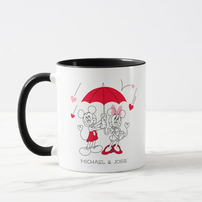 Mickey and Minnie | Valentine's Day Falling Hearts Mug (Left)