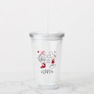 Mickey and Minnie Valentine's Day Love Acrylic Tumbler