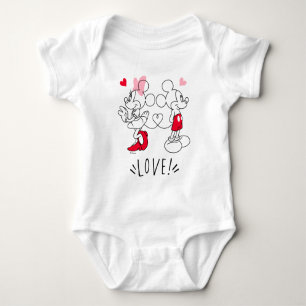 Mickey and Minnie   Valentine's Day Love Baby Bodysuit