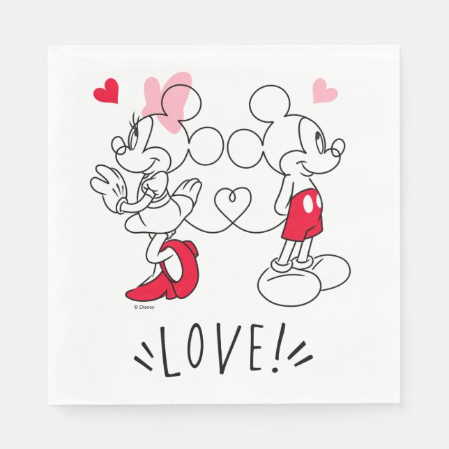 Mickey and Minnie | Valentine's Day Love Napkin (Front)