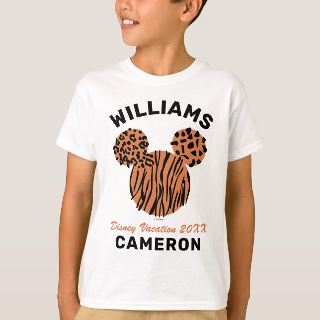 Mickey Animal Print | Family Vacation and Year T-Shirt (Front)