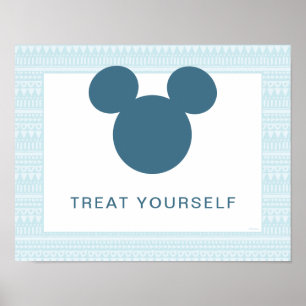 Mickey   Blue Aztec Baby Shower Take a Treat Poster