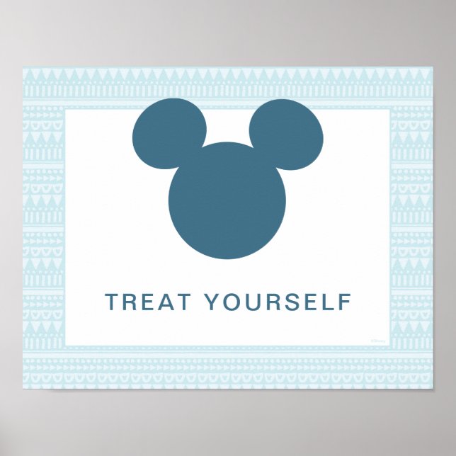 Mickey | Blue Aztec Baby Shower Take a Treat Poster (Front)
