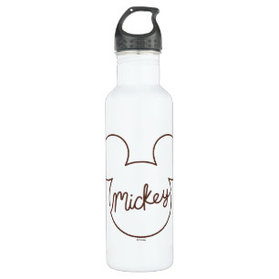 Mickey Continuous Line Icon Name Graphic 710 Ml Water Bottle