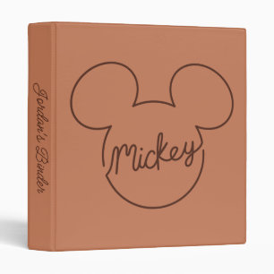 Mickey Continuous Line Icon Name Graphic Binder