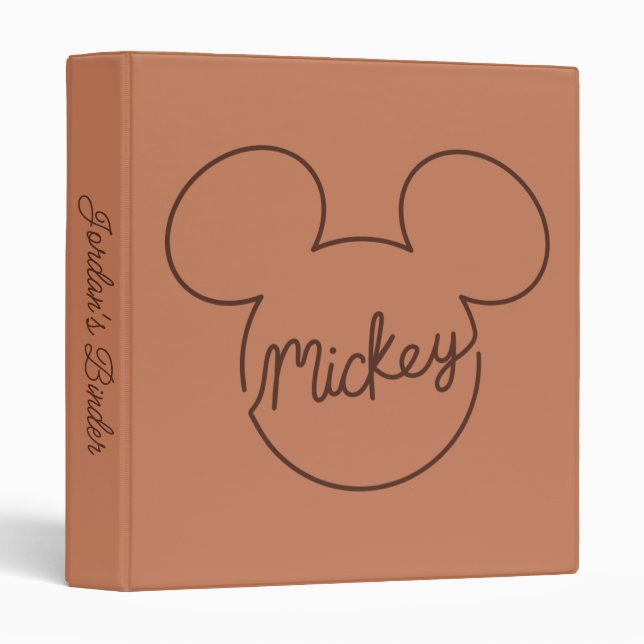 Mickey Continuous Line Icon Name Graphic Binder (Front/Spine)