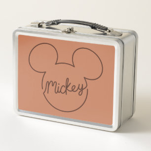 Mickey Continuous Line Icon Name Graphic Metal Lunch Box