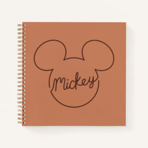 Mickey Continuous Line Icon Name Graphic Notebook