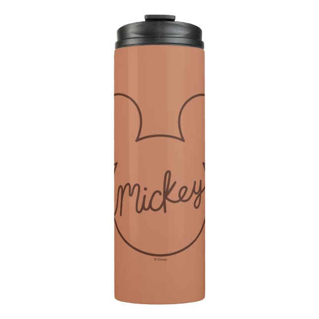 Mickey Continuous Line Icon Name Graphic Thermal Tumbler (Front)