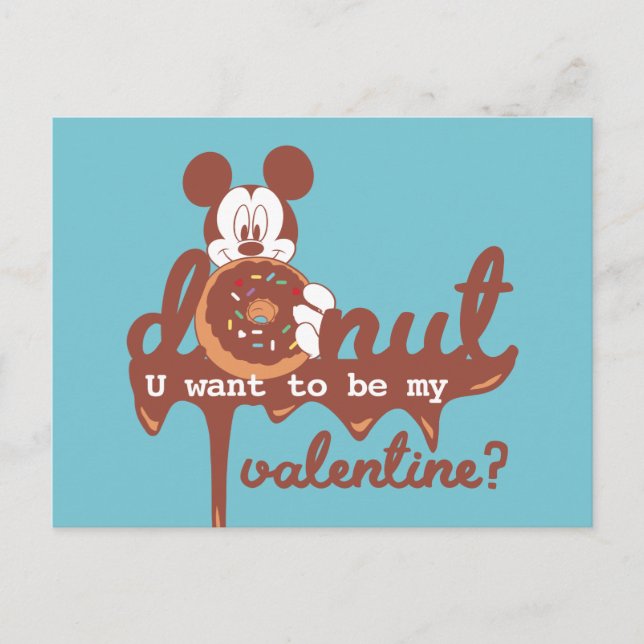 Mickey | Doughnut U Want to be My Valentine? Holiday Postcard (Front)
