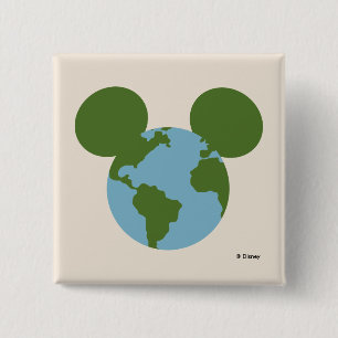 Mickey Earth Icon 2 Inch Square Button