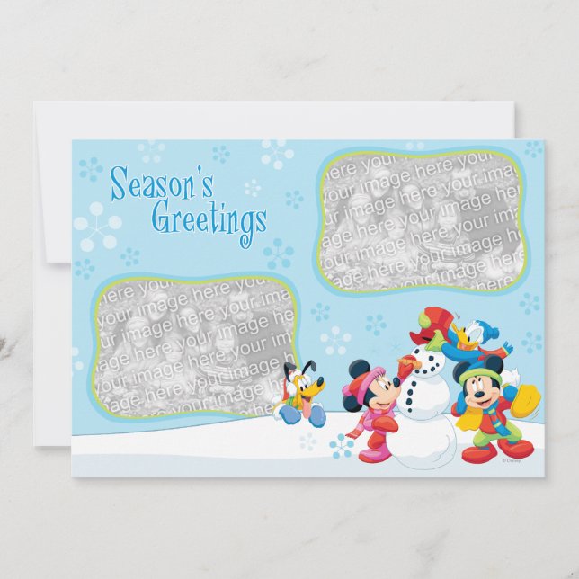 Mickey et amis : carte Bonnes Fêtes (Devant)