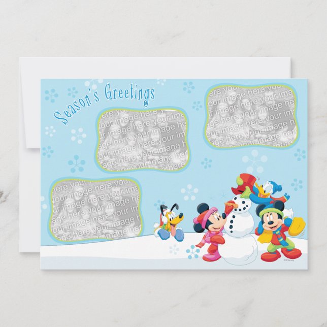Mickey et amis : carte Bonnes Fêtes (Devant)