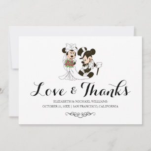 Mickey et Minnie Mariage   Merci marié