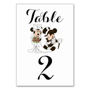 Mickey et Minnie Mariage   Numéro de table marié