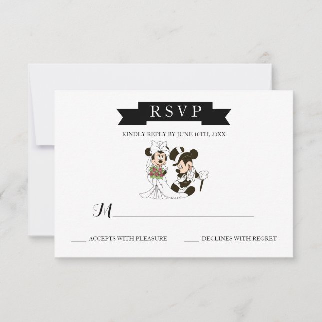 Mickey et Minnie Mariage | RSVP marié (Devant)