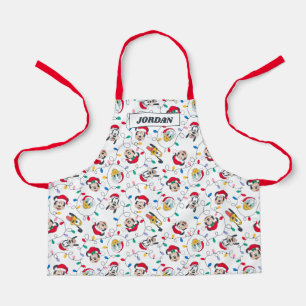 Mickey & Friends   Christmas Lights Pattern Apron