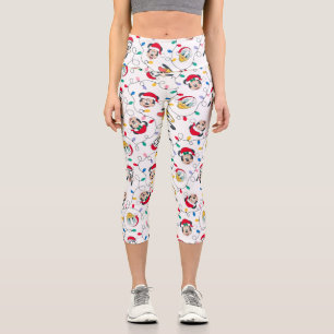 Mickey & Friends   Christmas Lights Pattern Capri Leggings
