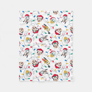 Mickey & Friends   Christmas Lights Pattern Fleece Blanket