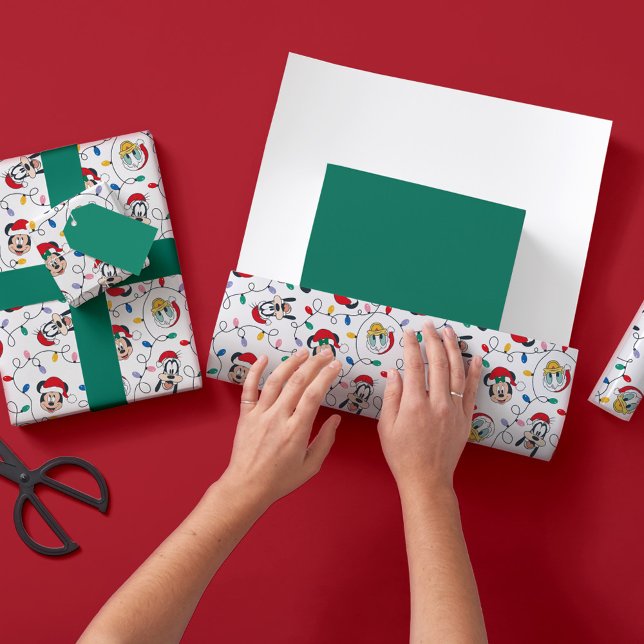 Mickey & Friends | Christmas Lights Pattern Wrapping Paper Sheet (Creator Uploaded)