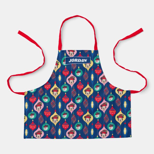 Mickey & Friends | Christmas Ornament Pattern Apron (Front)