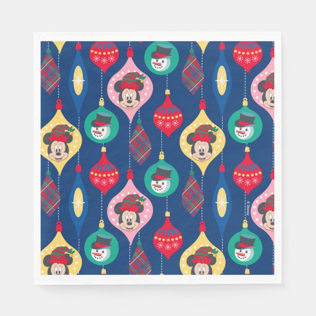 Mickey & Friends | Christmas Ornament Pattern Napkin (Front)