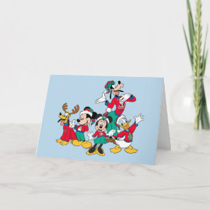 Mickey & Friends   Christmas Outfits Holiday Card