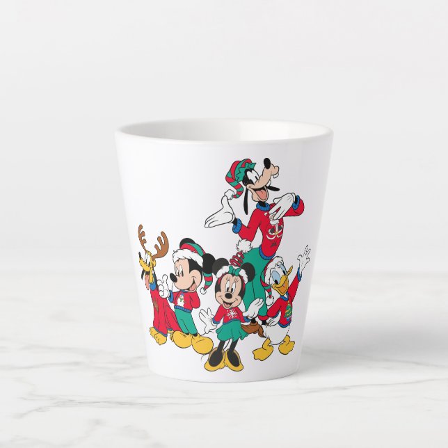 Mickey & Friends | Christmas Outfits Latte Mug (Front)