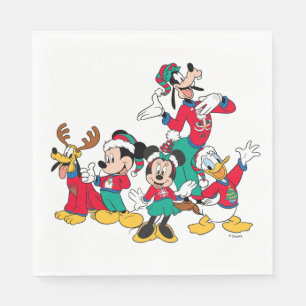 Mickey & Friends   Christmas Outfits Napkin