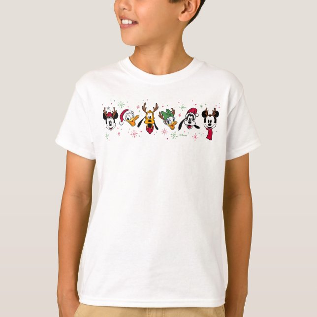 Mickey & Friends Christmas Snowflakes T-Shirt (Front)