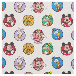 Mickey & Friends Classic Circles Pattern Fabric