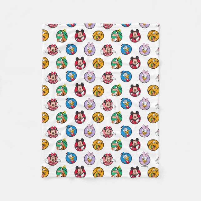 Mickey & Friends Classic Circles Pattern Fleece Blanket (Front)