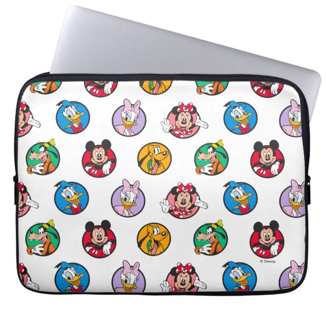Mickey & Friends Classic Circles Pattern Laptop Sleeve (Front)