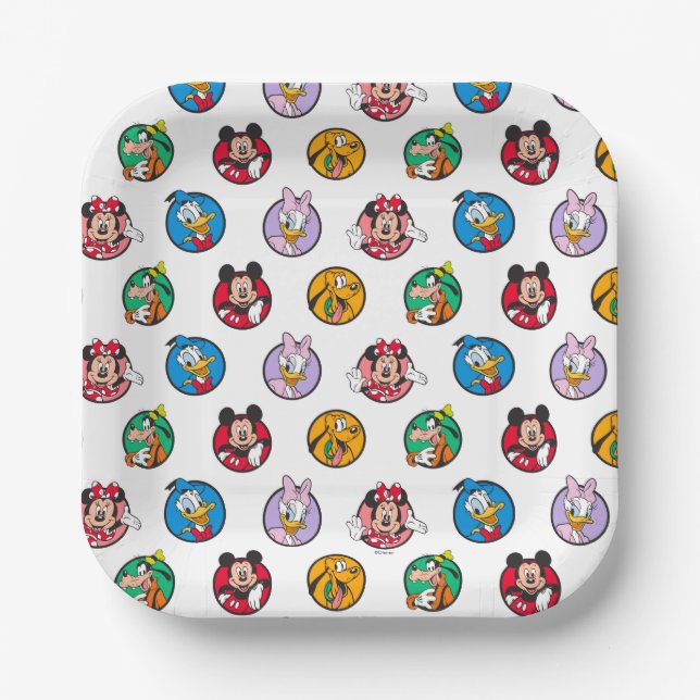 Mickey & Friends Classic Circles Pattern Paper Plate (Front)