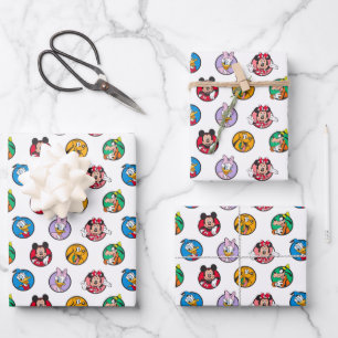 Mickey & Friends Classic Circles Pattern Wrapping Paper Sheet