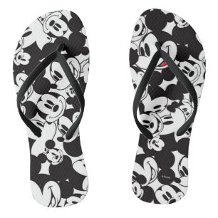 Mickey & Friends   Classic Mickey Pattern Flip Flops