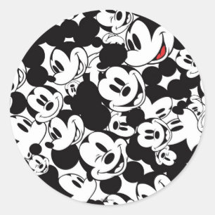 Mickey & Friends   Classic Mickey Pattern Round Sticker