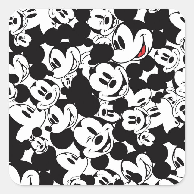 Mickey & Friends | Classic Mickey Pattern Square Sticker (Front)