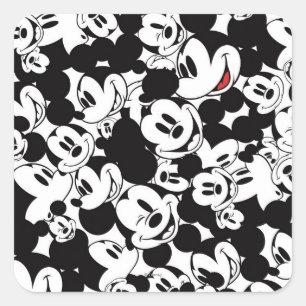 Mickey & Friends Classic Mickey Pattern Square Sticker
